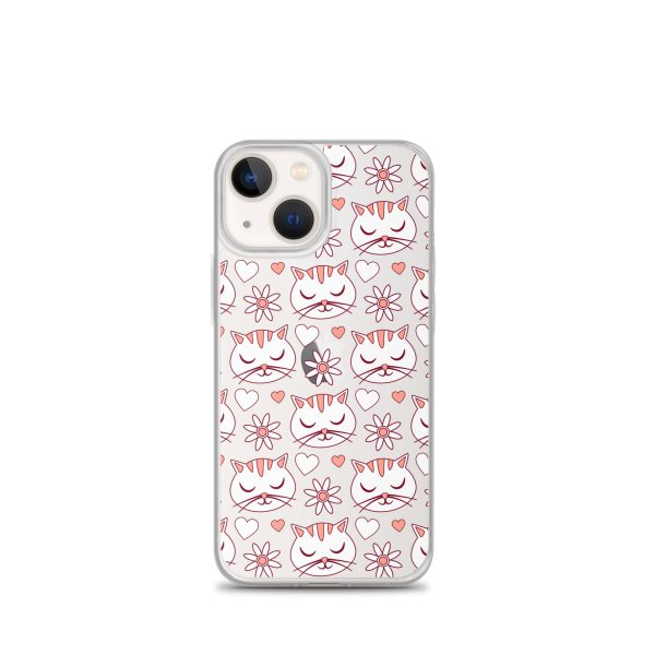 clear-case-for-iphone-iphone-13-mini-case-on-phone-6a1d6d62f23a7.jpg Cat Flowers and Hearts iPhone Clear Case