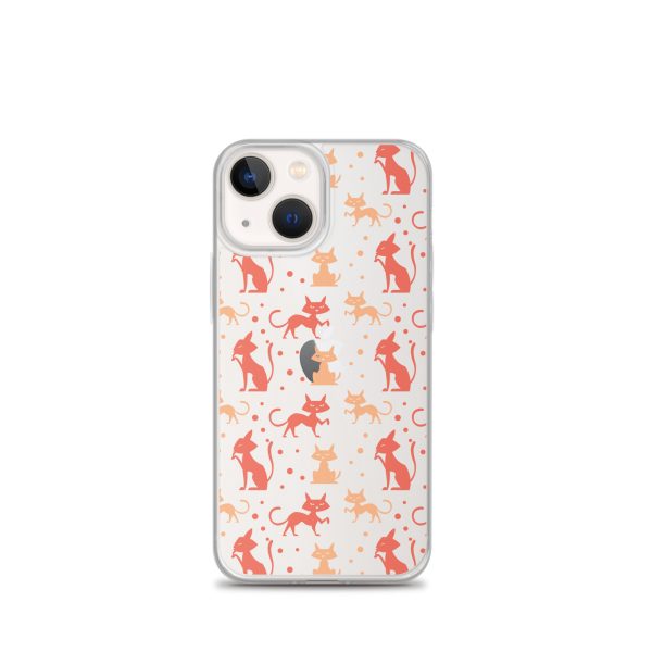 clear-case-for-iphone-iphone-13-mini-case-on-phone-6a1d6f4307ec4.jpg Cat Silhouettes Seamless iPhone Clear Case