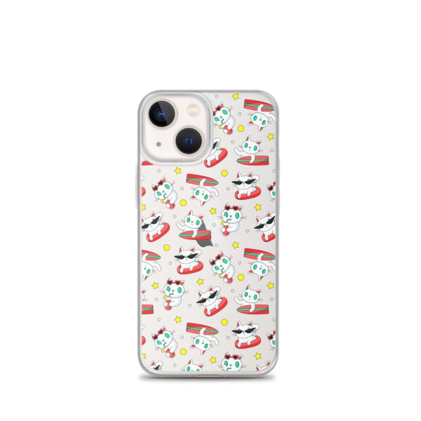 Cat Surfing iPhone Clear Case