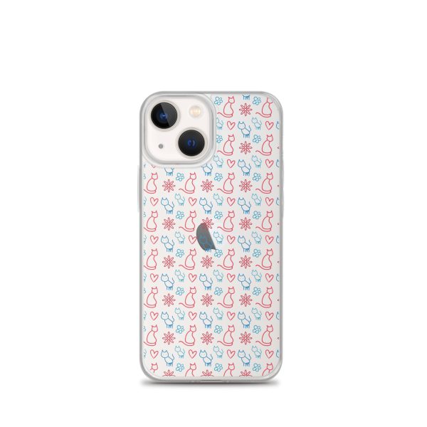 clear-case-for-iphone-iphone-13-mini-case-on-phone-6a1d6fc0b0587-1.jpg Cats and Flowers Doodle iPhone Clear Case
