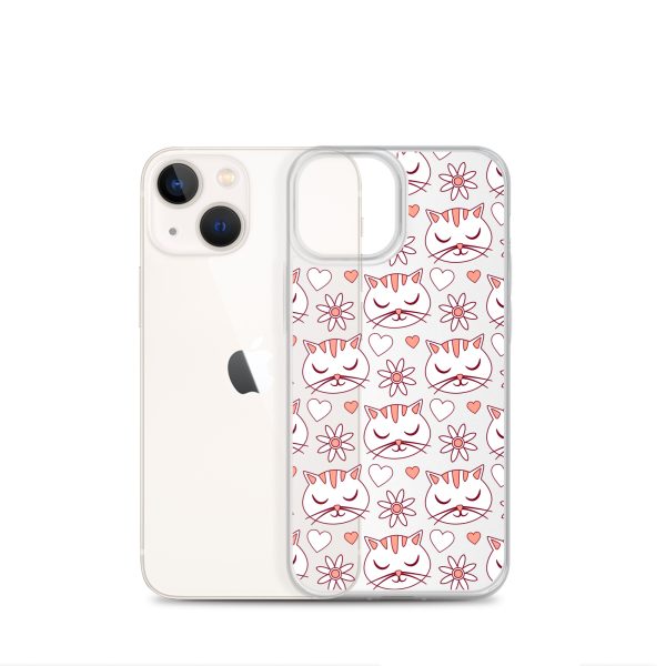 clear-case-for-iphone-iphone-13-mini-case-with-phone-6a1d6d62f23f7.jpg Cat Flowers and Hearts iPhone Clear Case
