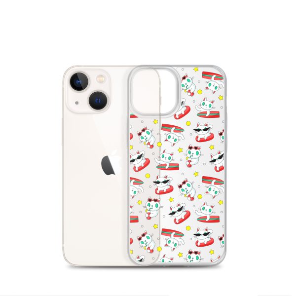 Cat Surfing iPhone Clear Case