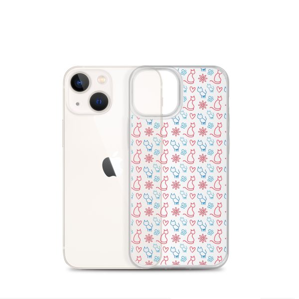 clear-case-for-iphone-iphone-13-mini-case-with-phone-6a1d6fc0b05dc-1.jpg Cats and Flowers Doodle iPhone Clear Case