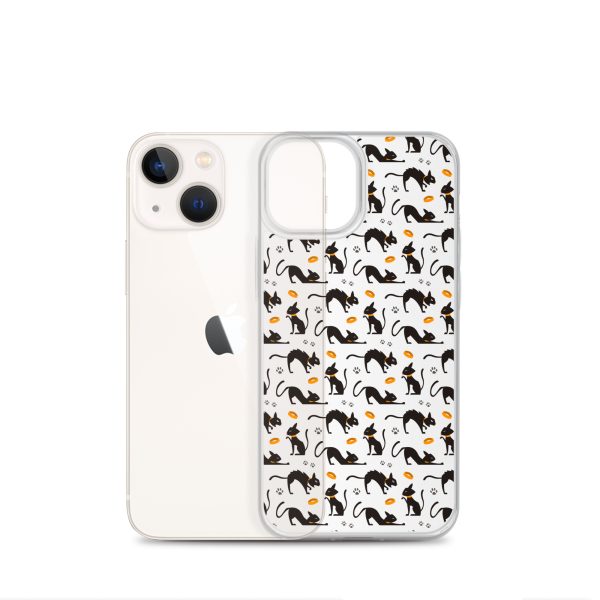Halloween Seamless Cat iPhone Clear Case