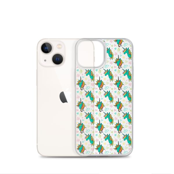 Colorful Unicorn Drawings iPhone Clear Case