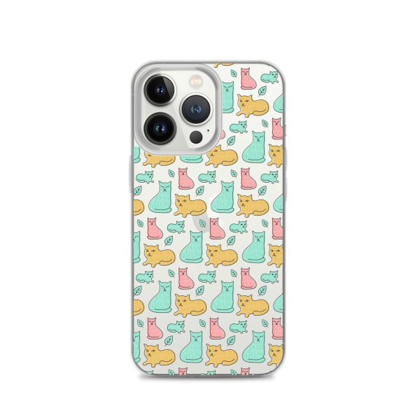 clear-case-for-iphone-iphone-13-pro-case-on-phone-6a1d6df61392d.jpg Cat Cute Colorful iPhone Clear Case