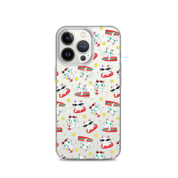 Cat Surfing iPhone Clear Case