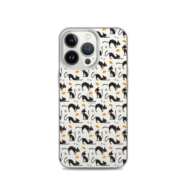 Halloween Seamless Cat iPhone Clear Case