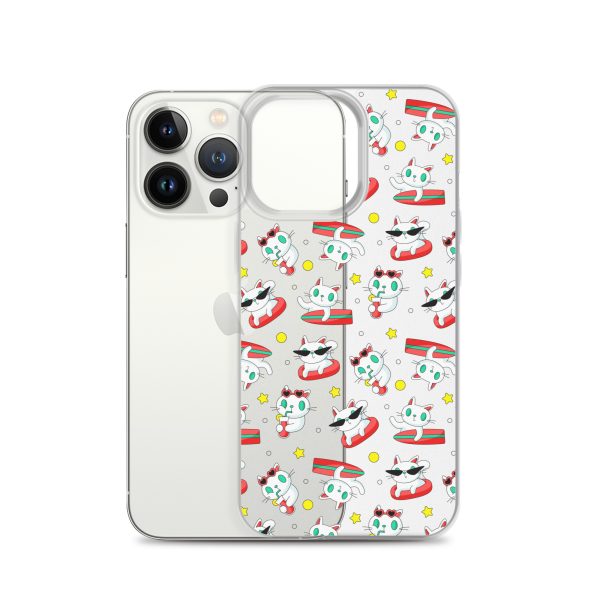 Cat Surfing iPhone Clear Case