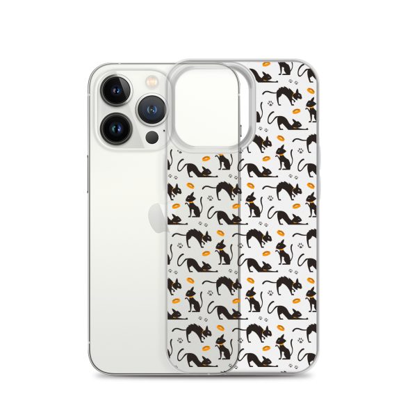 Halloween Seamless Cat iPhone Clear Case