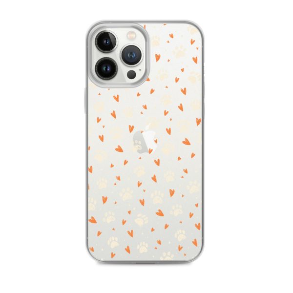 clear-case-for-iphone-iphone-13-pro-max-case-on-phone-6a1d6a91cf5b0.jpg Paws Prints Hearts iPhone Clear Case