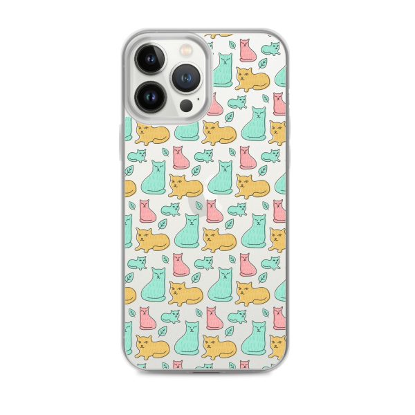 clear-case-for-iphone-iphone-13-pro-max-case-on-phone-6a1d6df61379f.jpg Cat Cute Colorful iPhone Clear Case