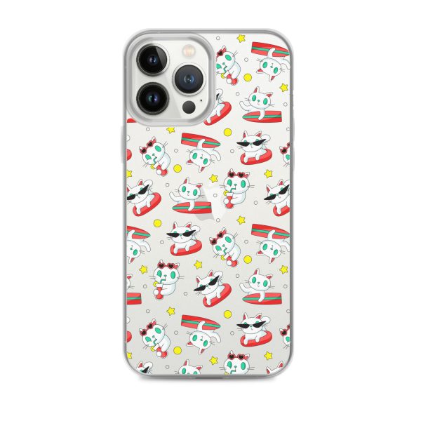 Cat Surfing iPhone Clear Case