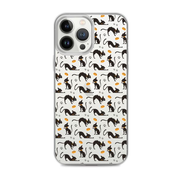 Halloween Seamless Cat iPhone Clear Case
