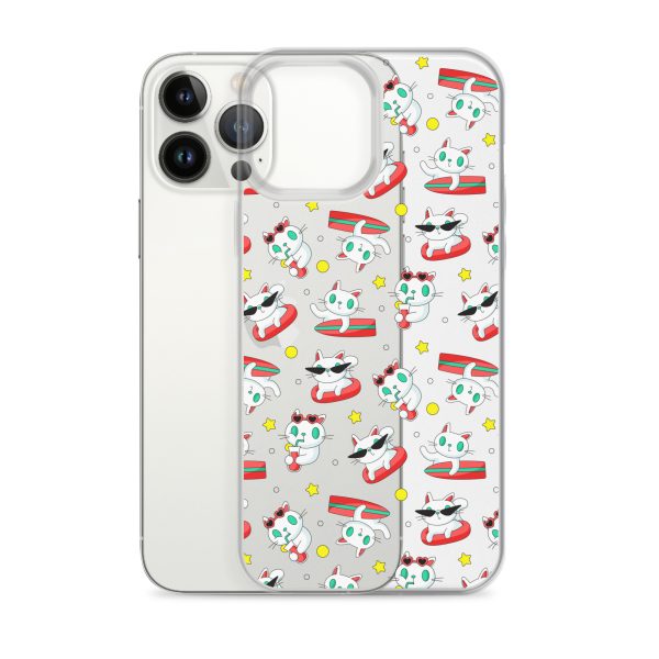 Cat Surfing iPhone Clear Case