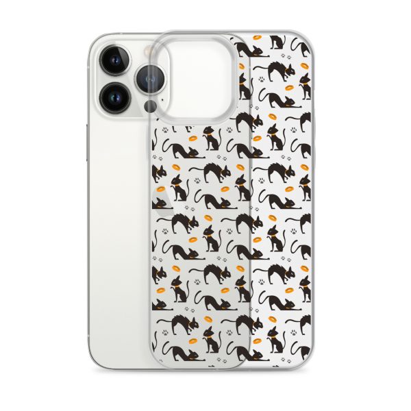 Halloween Seamless Cat iPhone Clear Case