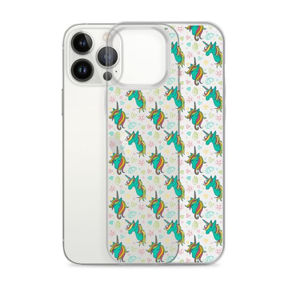 Colorful Unicorn Drawings iPhone Clear Case