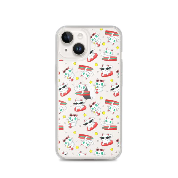 Cat Surfing iPhone Clear Case