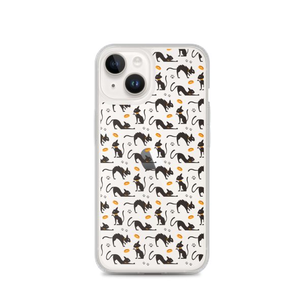 Halloween Seamless Cat iPhone Clear Case