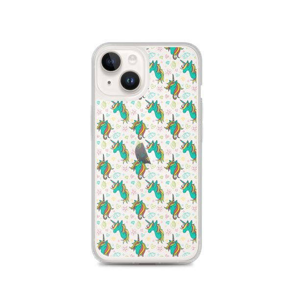 Colorful Unicorn Drawings iPhone Clear Case
