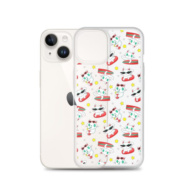 Cat Surfing iPhone Clear Case