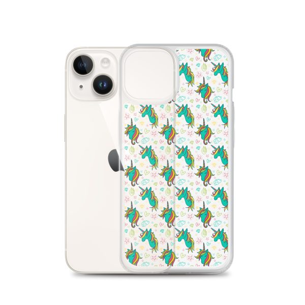 Colorful Unicorn Drawings iPhone Clear Case