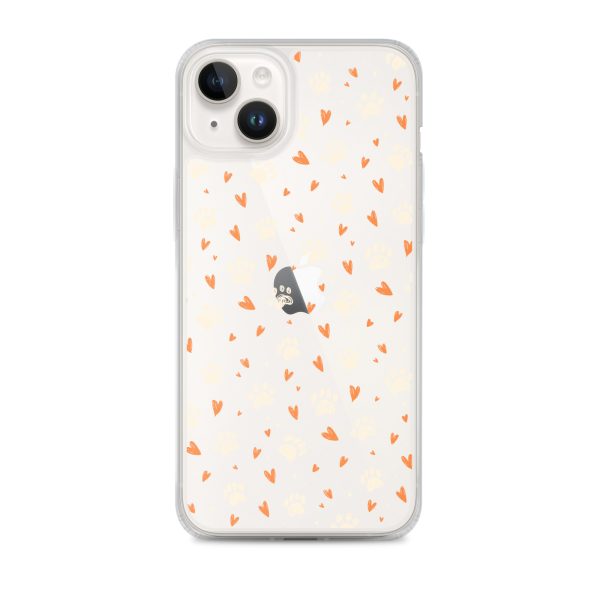 clear-case-for-iphone-iphone-14-plus-case-on-phone-6a1d6a91cf850.jpg Paws Prints Hearts iPhone Clear Case