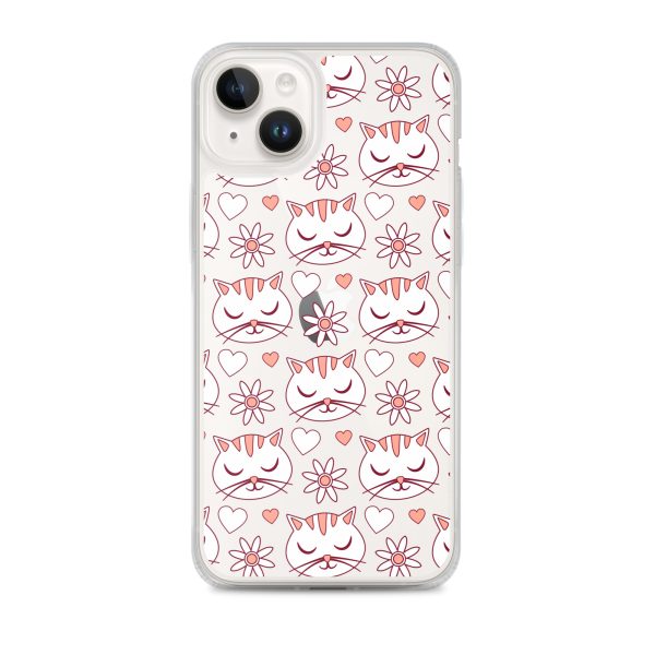 clear-case-for-iphone-iphone-14-plus-case-on-phone-6a1d6d62f272e.jpg Cat Flowers and Hearts iPhone Clear Case