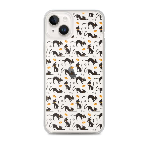 Halloween Seamless Cat iPhone Clear Case