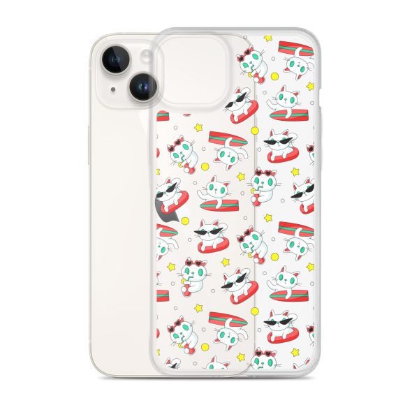 Cat Surfing iPhone Clear Case