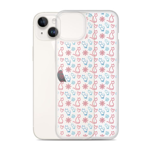 clear-case-for-iphone-iphone-14-plus-case-with-phone-6a1d6fc0b095c-1.jpg Cats and Flowers Doodle iPhone Clear Case