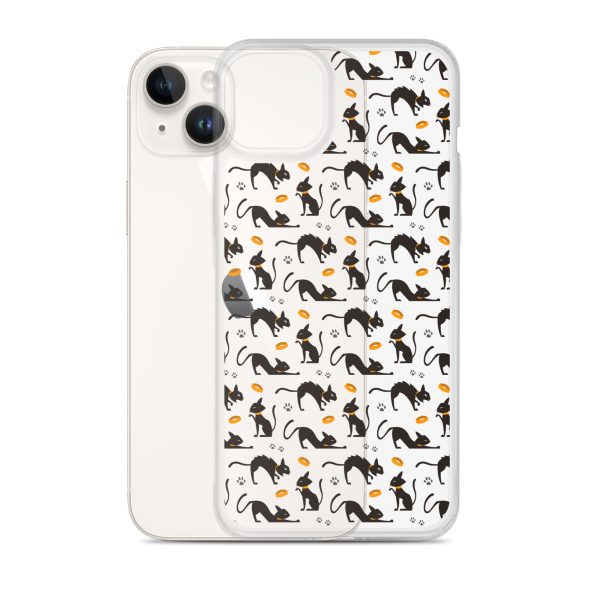 Halloween Seamless Cat iPhone Clear Case