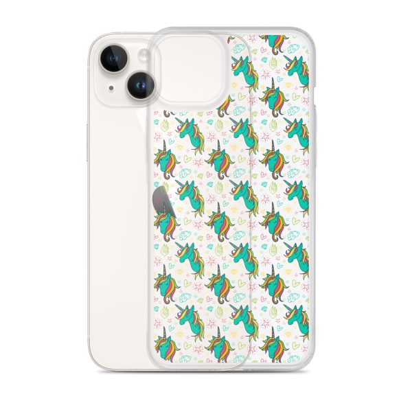 Colorful Unicorn Drawings iPhone Clear Case