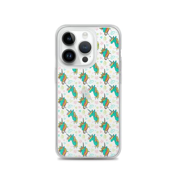 Colorful Unicorn Drawings iPhone Clear Case