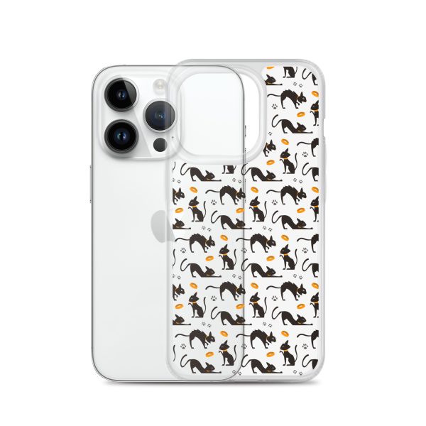 Halloween Seamless Cat iPhone Clear Case