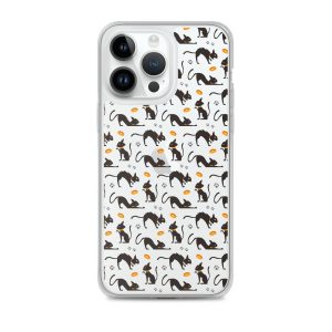 Halloween Seamless Cat iPhone Clear Case