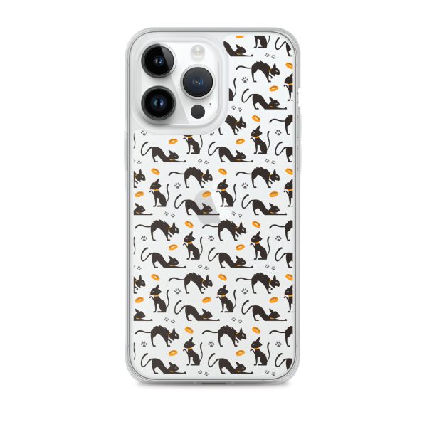 Halloween Seamless Cat iPhone Clear Case