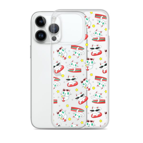 Cat Surfing iPhone Clear Case