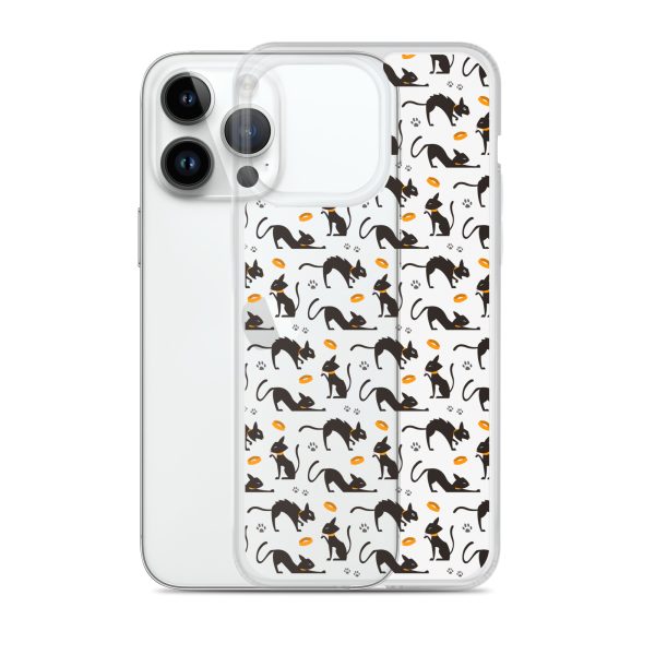Halloween Seamless Cat iPhone Clear Case