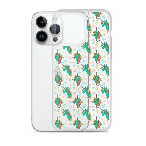 Colorful Unicorn Drawings iPhone Clear Case