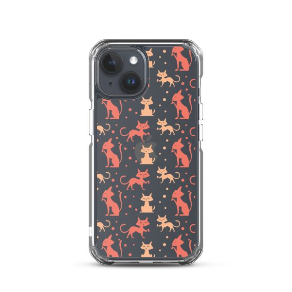 clear-case-for-iphone-iphone-15-case-on-phone-6a1d6f43087c0.jpg Cat Silhouettes Seamless iPhone Clear Case
