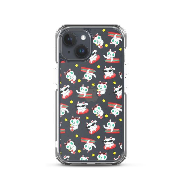 Cat Surfing iPhone Clear Case