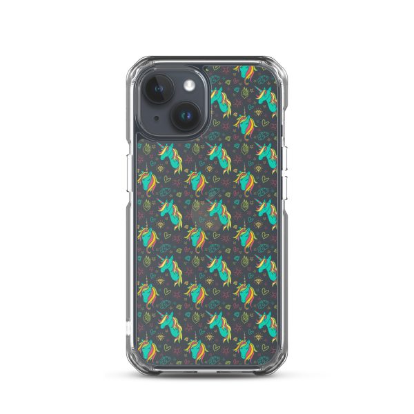 Colorful Unicorn Drawings iPhone Clear Case