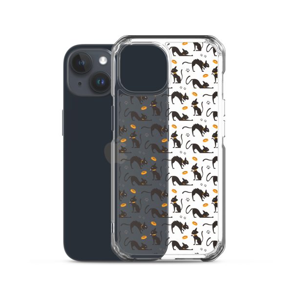 Halloween Seamless Cat iPhone Clear Case