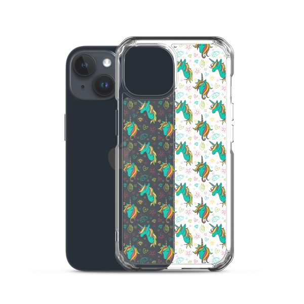 Colorful Unicorn Drawings iPhone Clear Case