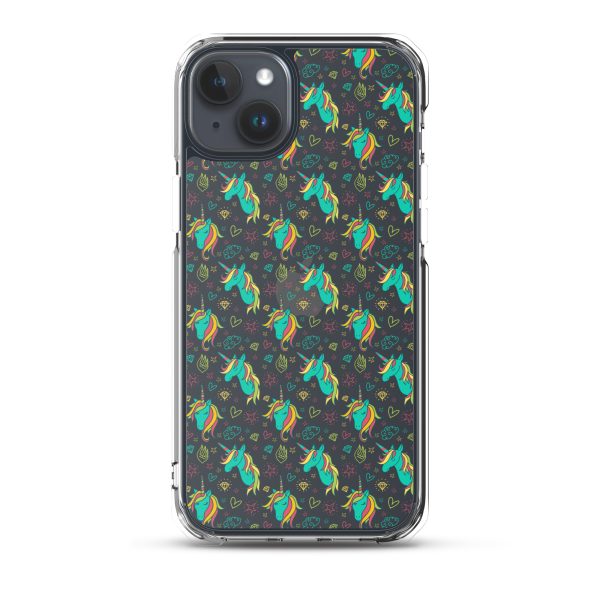 Colorful Unicorn Drawings iPhone Clear Case