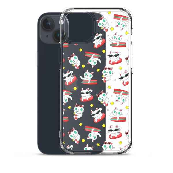 Cat Surfing iPhone Clear Case