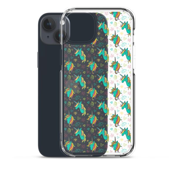 Colorful Unicorn Drawings iPhone Clear Case