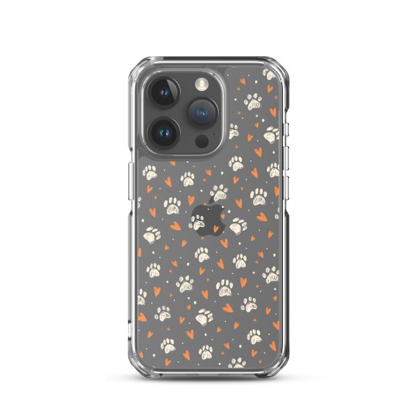 clear-case-for-iphone-iphone-15-pro-case-on-phone-6a1d6a91cfcfe.jpg Paws Prints Hearts iPhone Clear Case