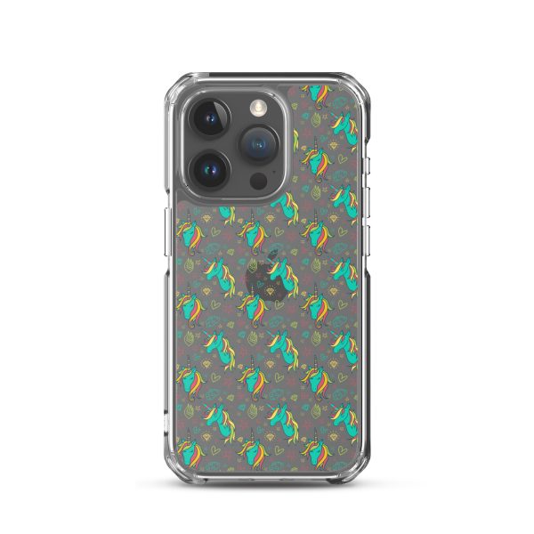 Colorful Unicorn Drawings iPhone Clear Case